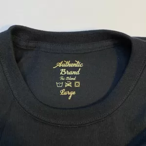 metallic tag less neck labels