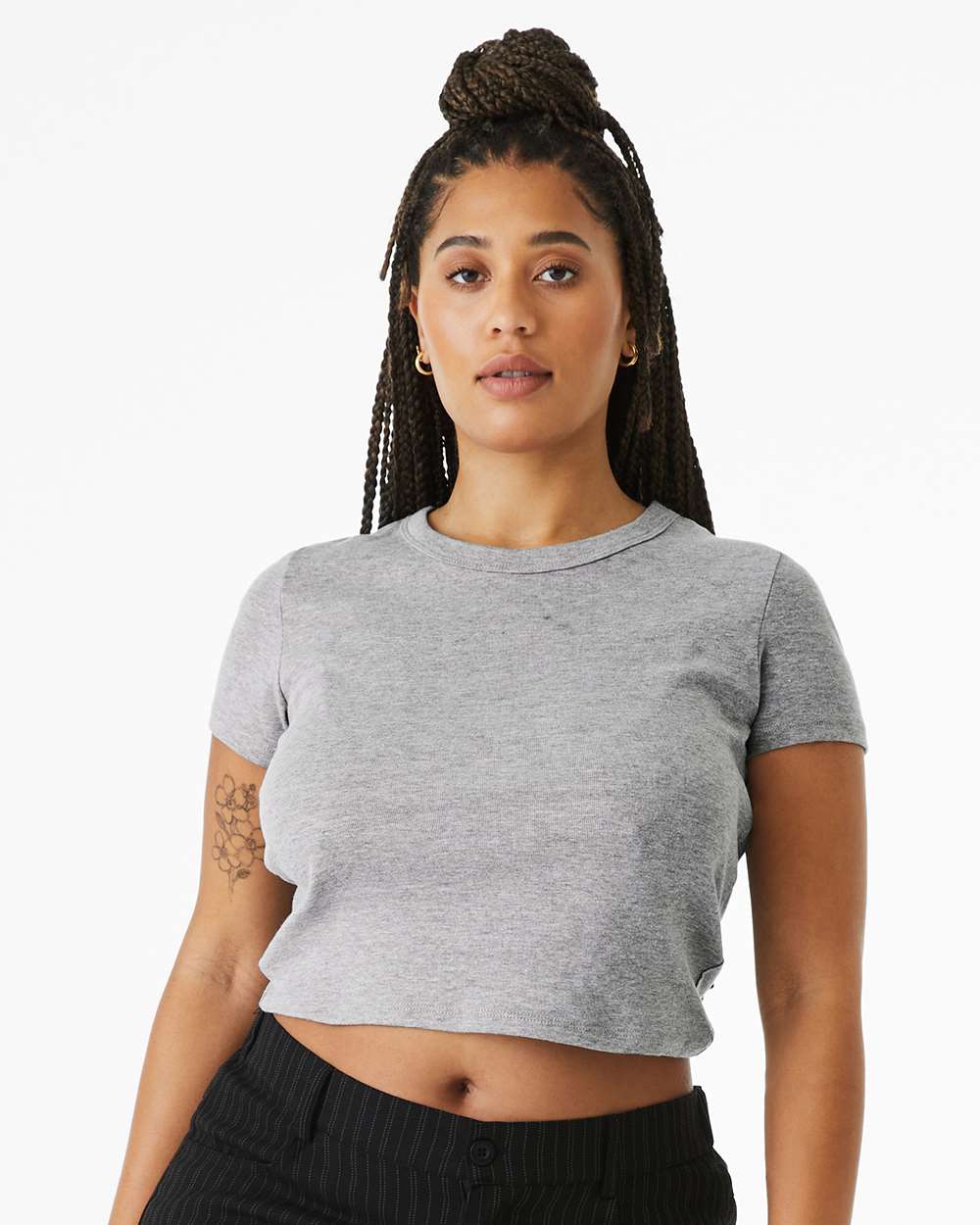 BELLA + CANVAS 1010 - Women's Micro Rib Baby Tee 1 BELLA + CANVAS 1010 – Women’s Micro Rib Baby Tee - Athletic Heather