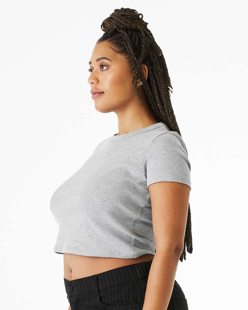 BELLA + CANVAS 1010 - Women's Micro Rib Baby Tee 5 BELLA + CANVAS 1010 – Women’s Micro Rib Baby Tee - Athletic Heather