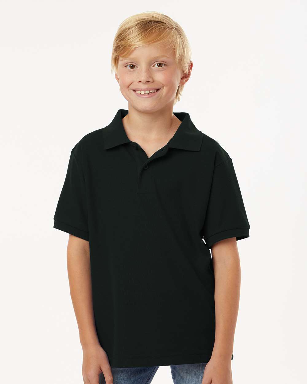 AllPro 62800Y - Youth Pique Polo 1 AllPro 62800Y – Youth Pique Polo - Black