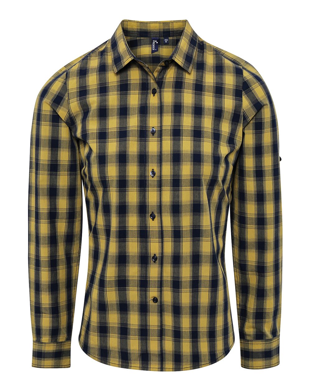 Artisan Collection by Reprime RP350 - Women's Mulligan Check Cotton Dress Shirt 2 Artisan Collection by Reprime RP350 – Women’s Mulligan Check Cotton Dress Shirt - Camel/ Navy