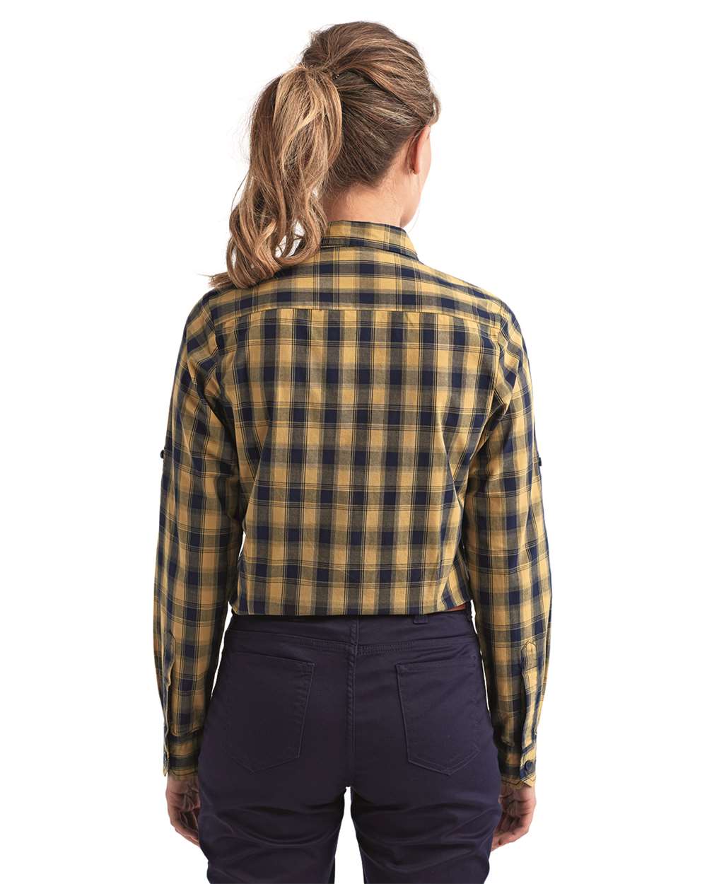 Artisan Collection by Reprime RP350 - Women's Mulligan Check Cotton Dress Shirt 6 Artisan Collection by Reprime RP350 – Women’s Mulligan Check Cotton Dress Shirt - Camel/ Navy