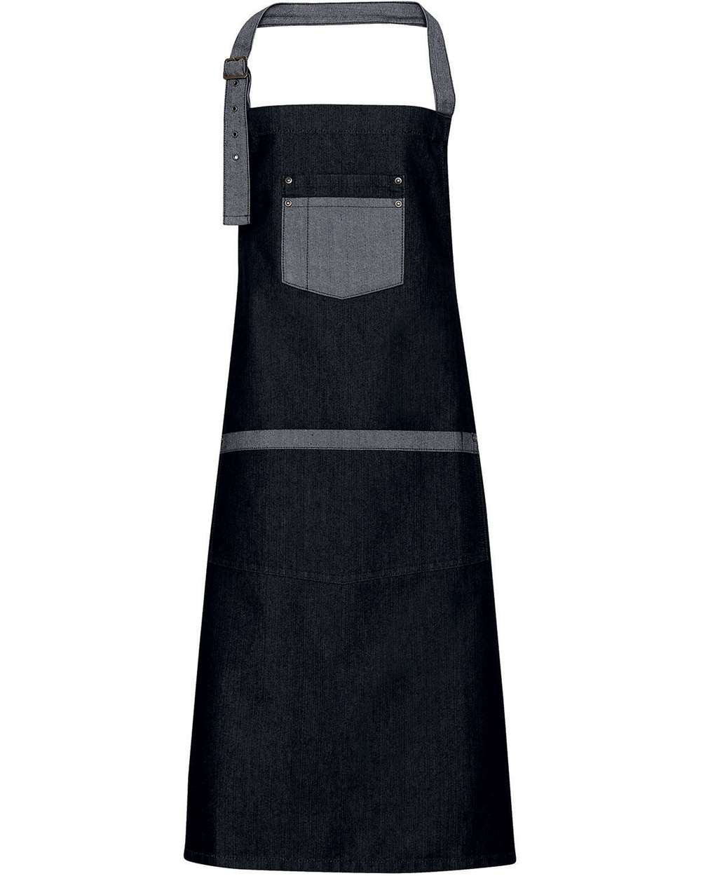 Artisan Collection by Reprime RP127 - Domain Contrast Denim Bib Apron 2 Artisan Collection by Reprime RP127 – Domain Contrast Denim Bib Apron - Black Denim