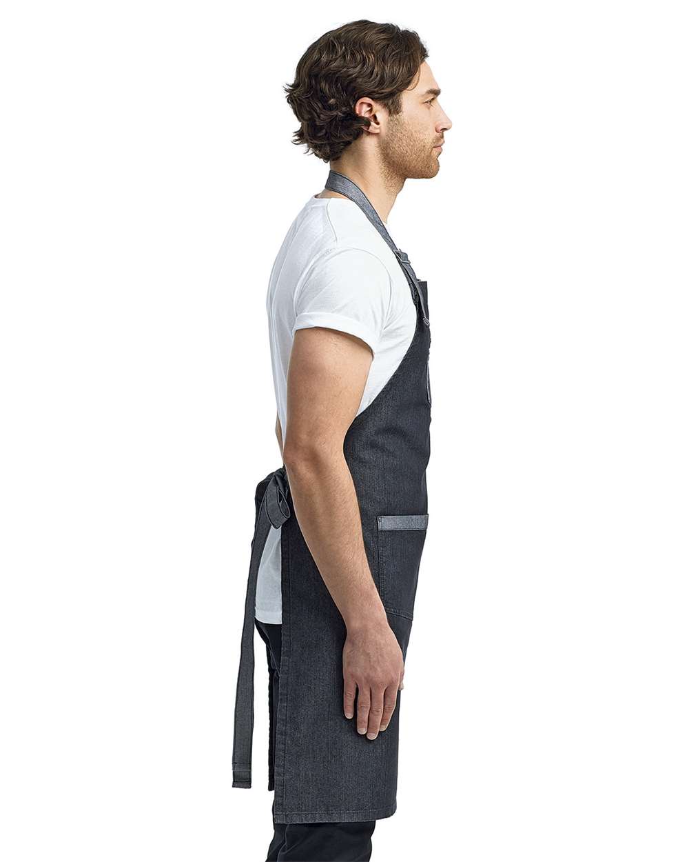 Artisan Collection by Reprime RP127 - Domain Contrast Denim Bib Apron 3 Artisan Collection by Reprime RP127 – Domain Contrast Denim Bib Apron - Black Denim