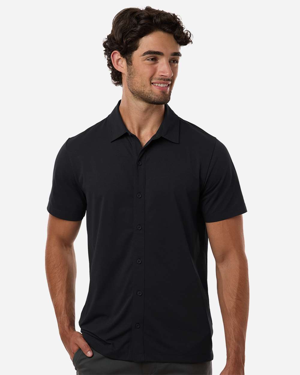 AllPro 41SPSS - Men's Pro-Flex Sorona® Button Down Short Sleeve Shirt 1 AllPro 41SPSS – Men’s Pro-Flex Sorona® Button Down Short Sleeve Shirt - Black