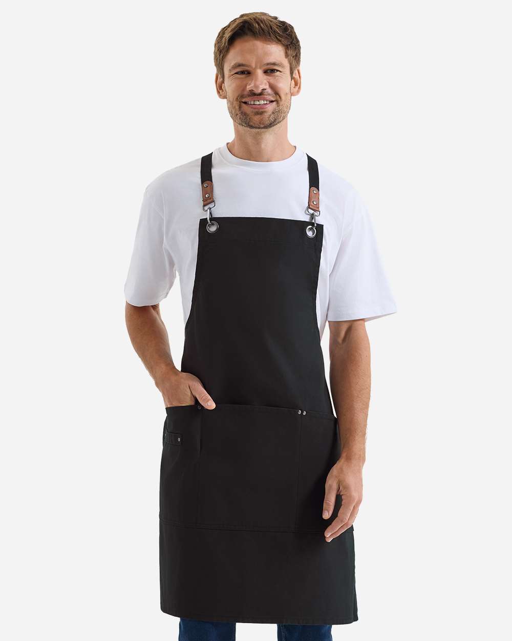Artisan Collection by Reprime RP182 - Unisex Clip & Clasp Cross-Back Bib Apron 1 Artisan Collection by Reprime RP182 – Unisex Clip & Clasp Cross-Back Bib Apron - Black