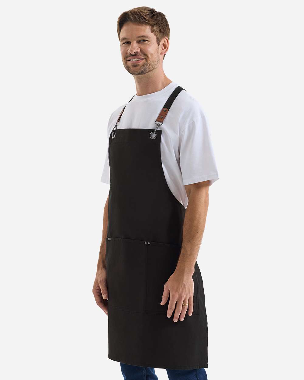 Artisan Collection by Reprime RP182 - Unisex Clip & Clasp Cross-Back Bib Apron 3 Artisan Collection by Reprime RP182 – Unisex Clip & Clasp Cross-Back Bib Apron - Black