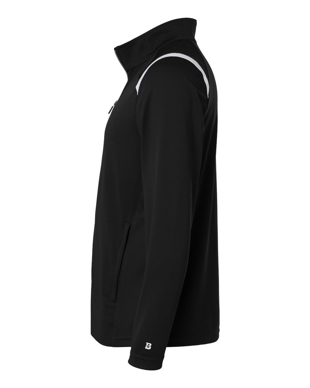 Badger 7725 - Men's On The Rise Outercore Warm-up Jacket 3 Badger 7725 – Men’s On The Rise Outercore Warm-up Jacket - Black/ White