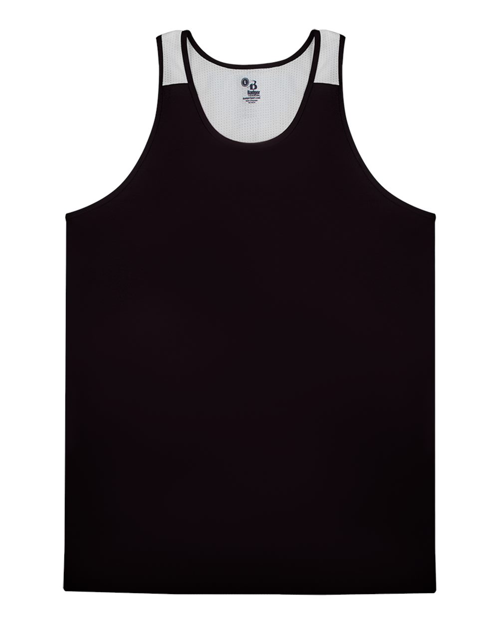 Alleson Athletic 8668 - Men's Ventback Singlet Tank Top 1 Alleson Athletic 8668 – Men’s Ventback Singlet Tank Top - Black/ White