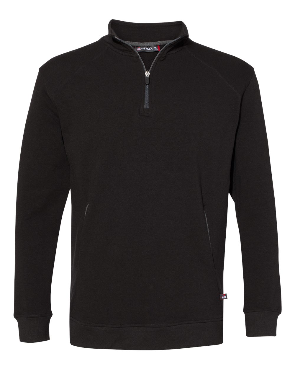 Badger 1060 - Men's FitFlex French Terry Quarter-Zip Pullover 1 Badger 1060 – Men’s FitFlex French Terry Quarter-Zip Pullover - Black